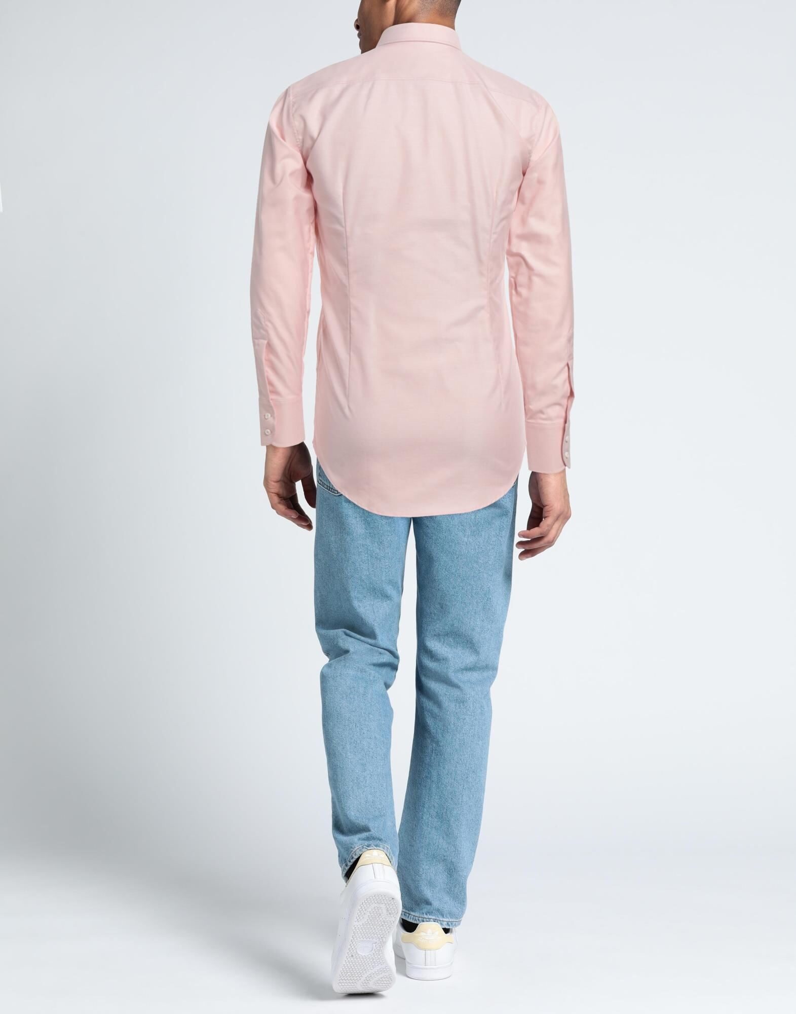 Pink Men's Solid Color Shirt - 3