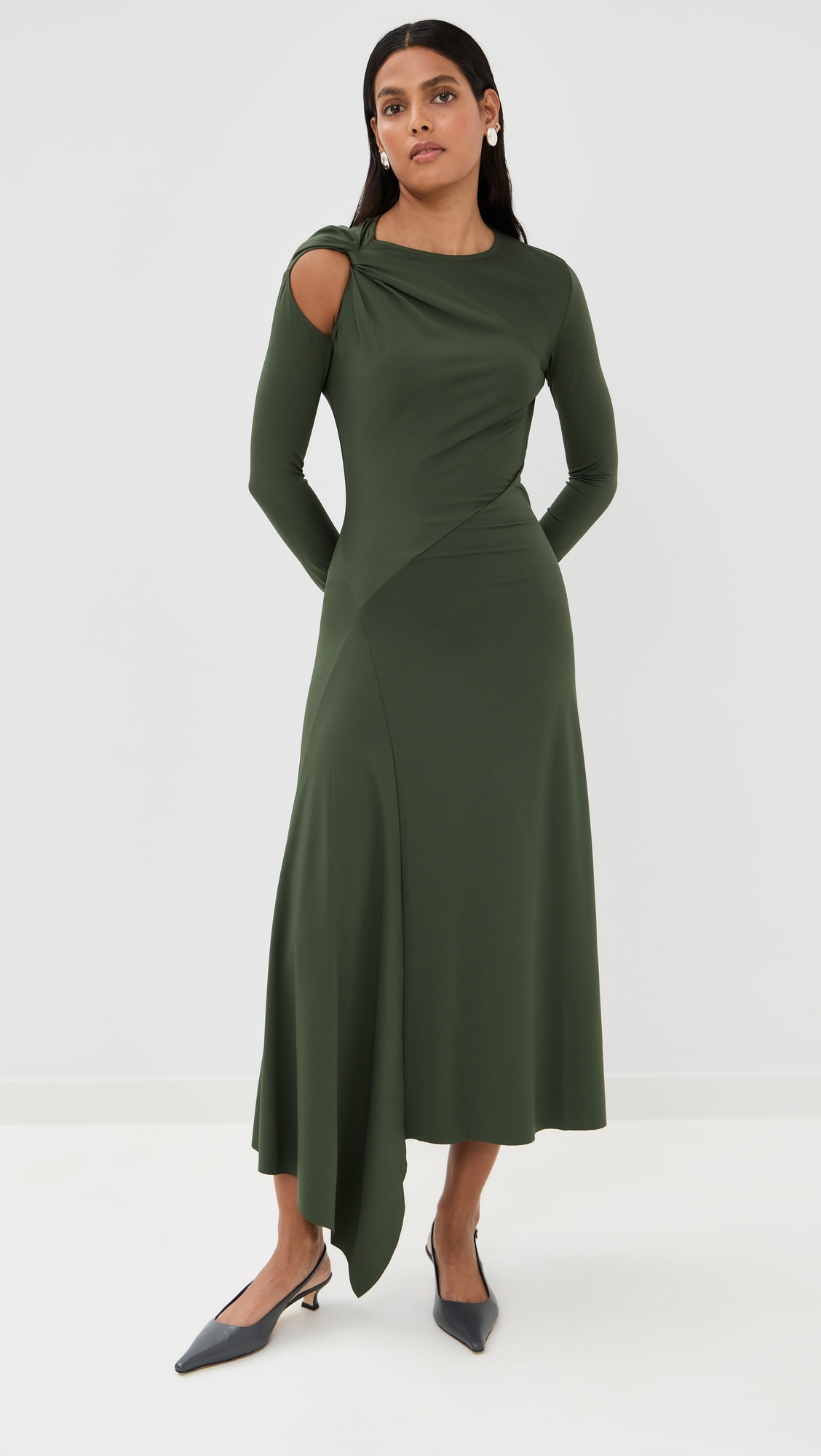 Twist Armhole Detail Midi Dress - 4