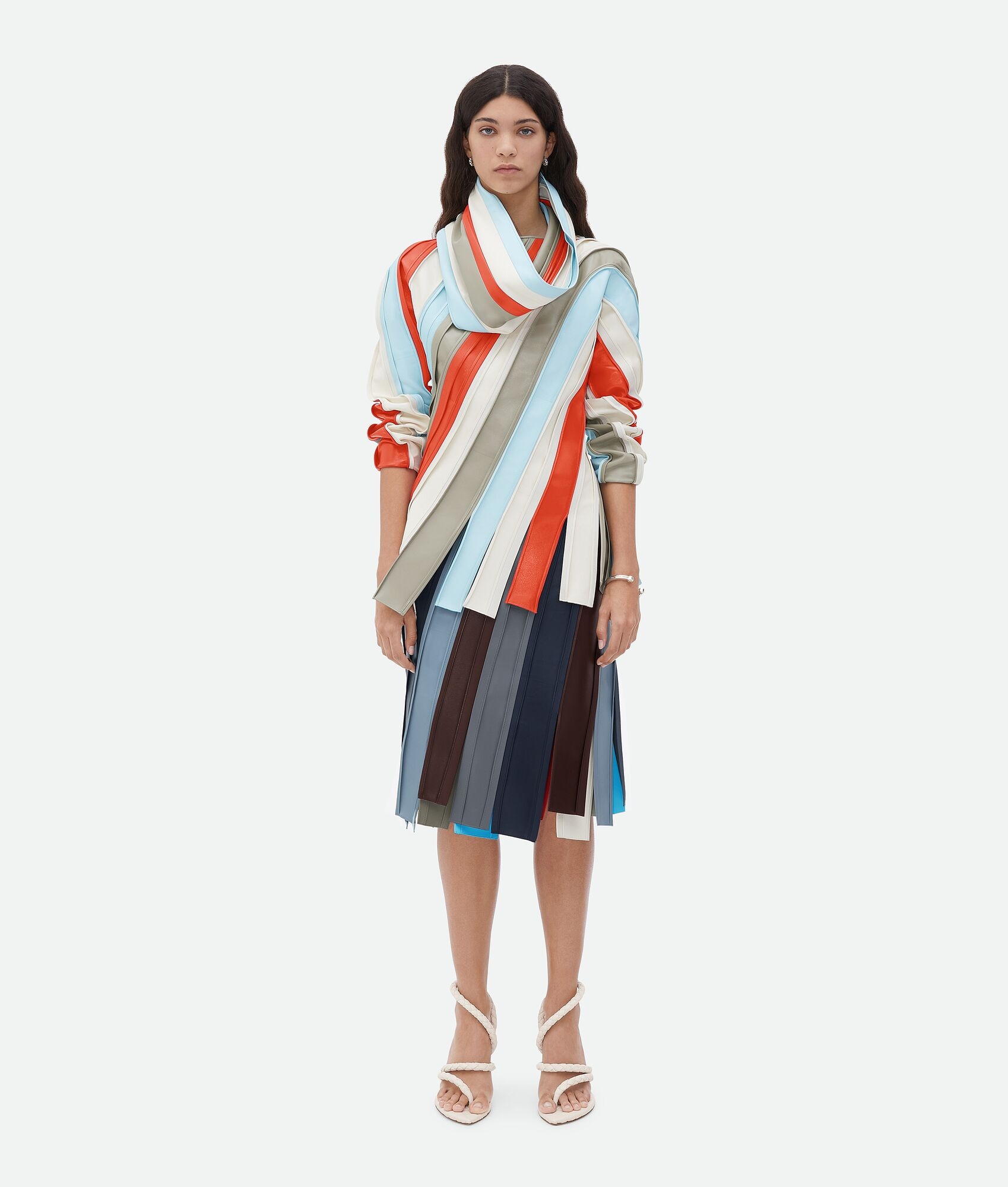 Striped Leather Skirt - 4