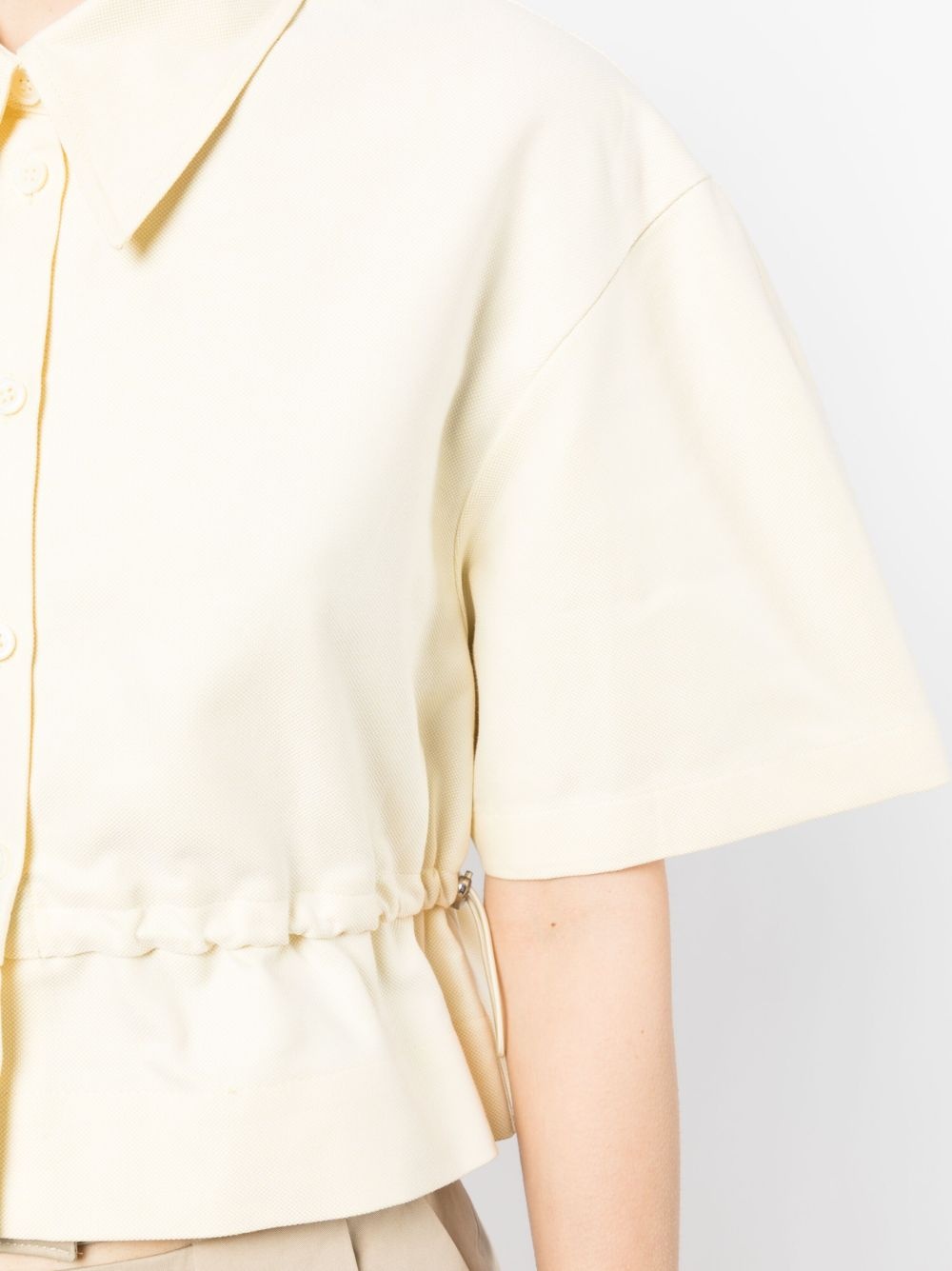 drawstring short-sleeve cotton shirt - 5