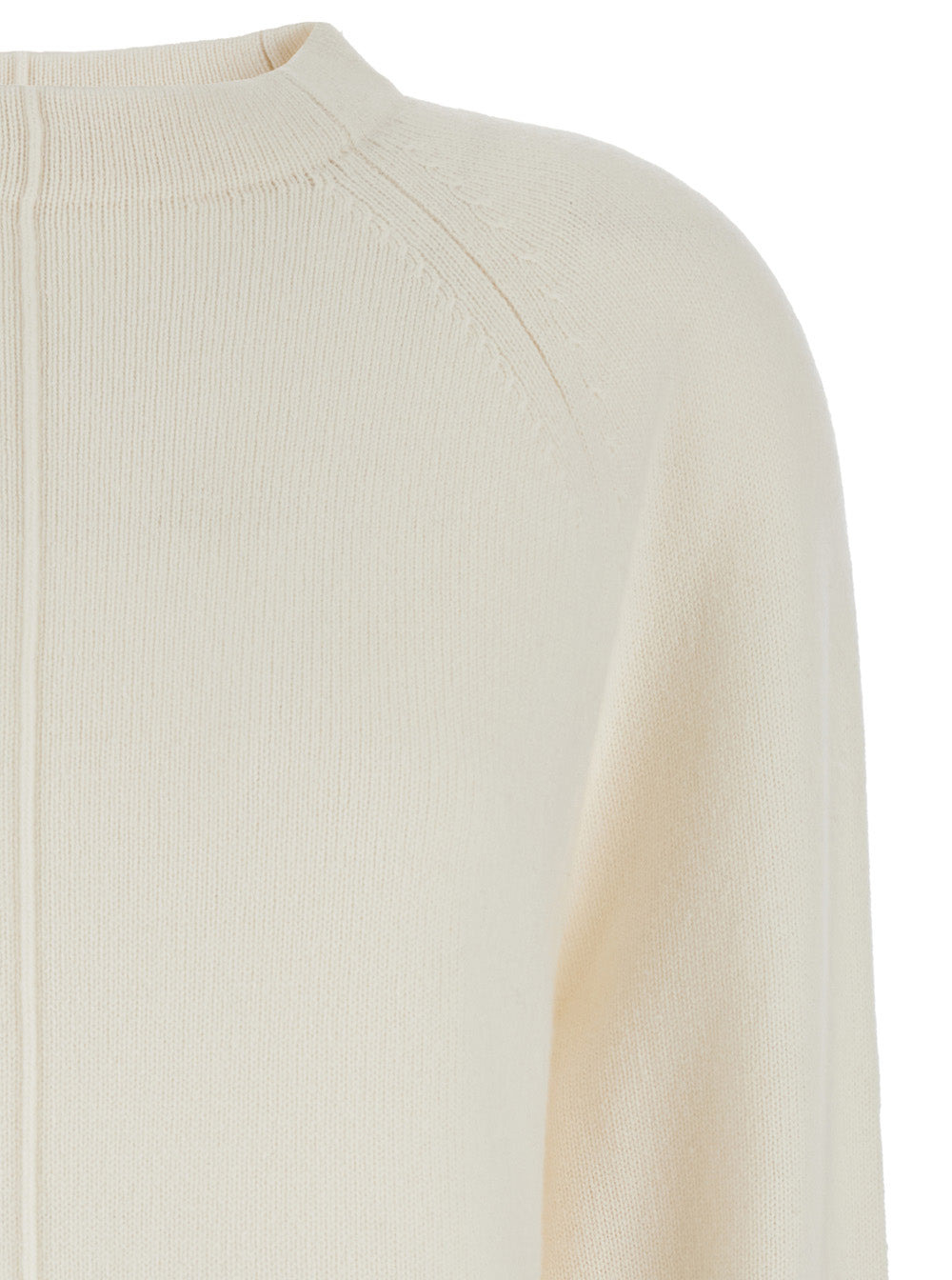 Max Mara Women 'Toldim' White Crewneck Sweater With Middle Stitch Detail In Cashmere Woman - 3
