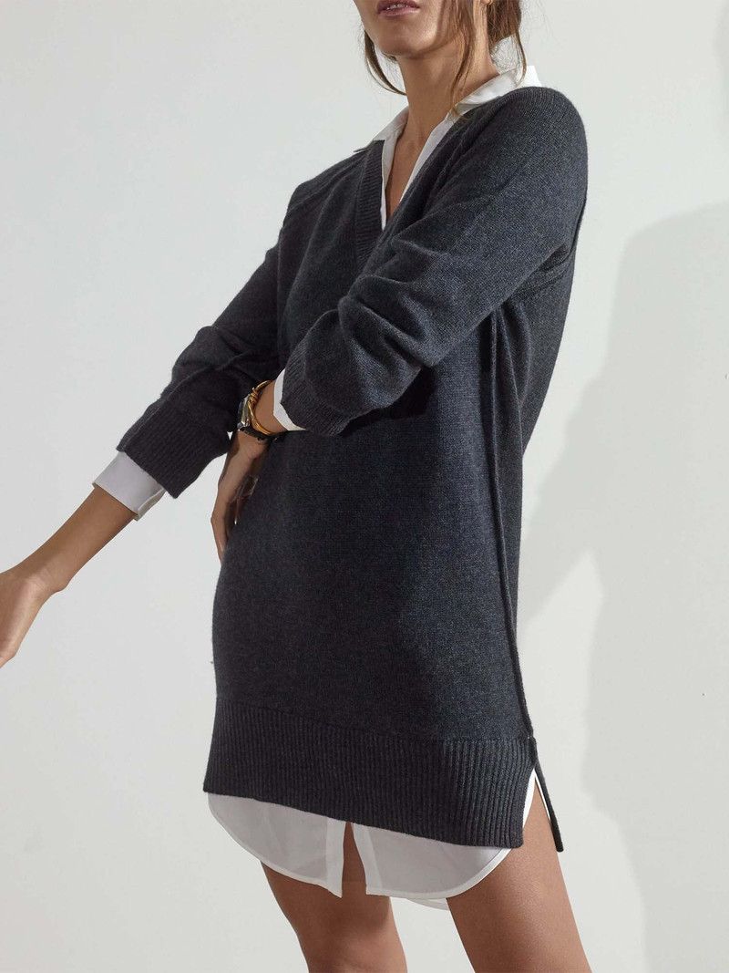 BROCHU WALKER The Looker Layered V-Neck Dress outlook