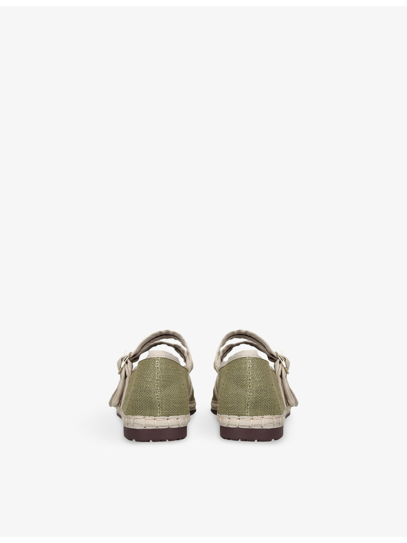 FLABELUS Claire Linen Mary-Jane Flats outlook
