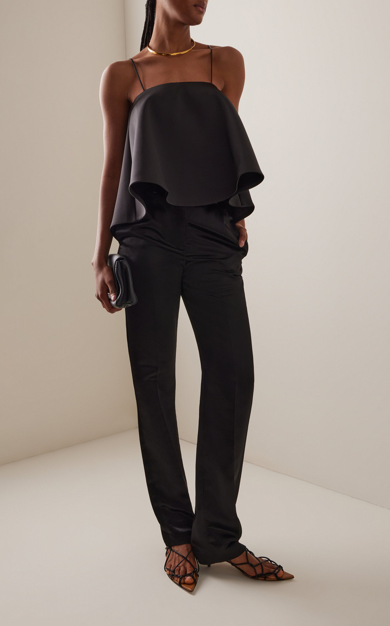RÓHE Peplum Satin Top black outlook
