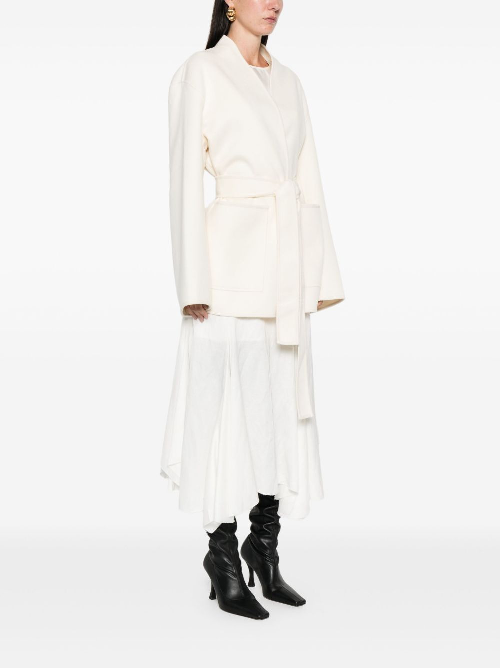 belted wool jacket - 3