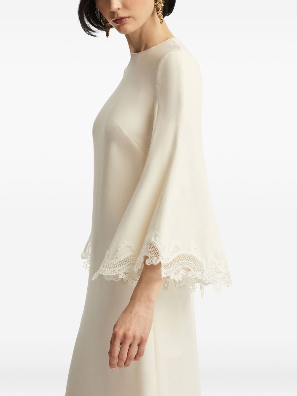 lace-trim kaftan dress - 5