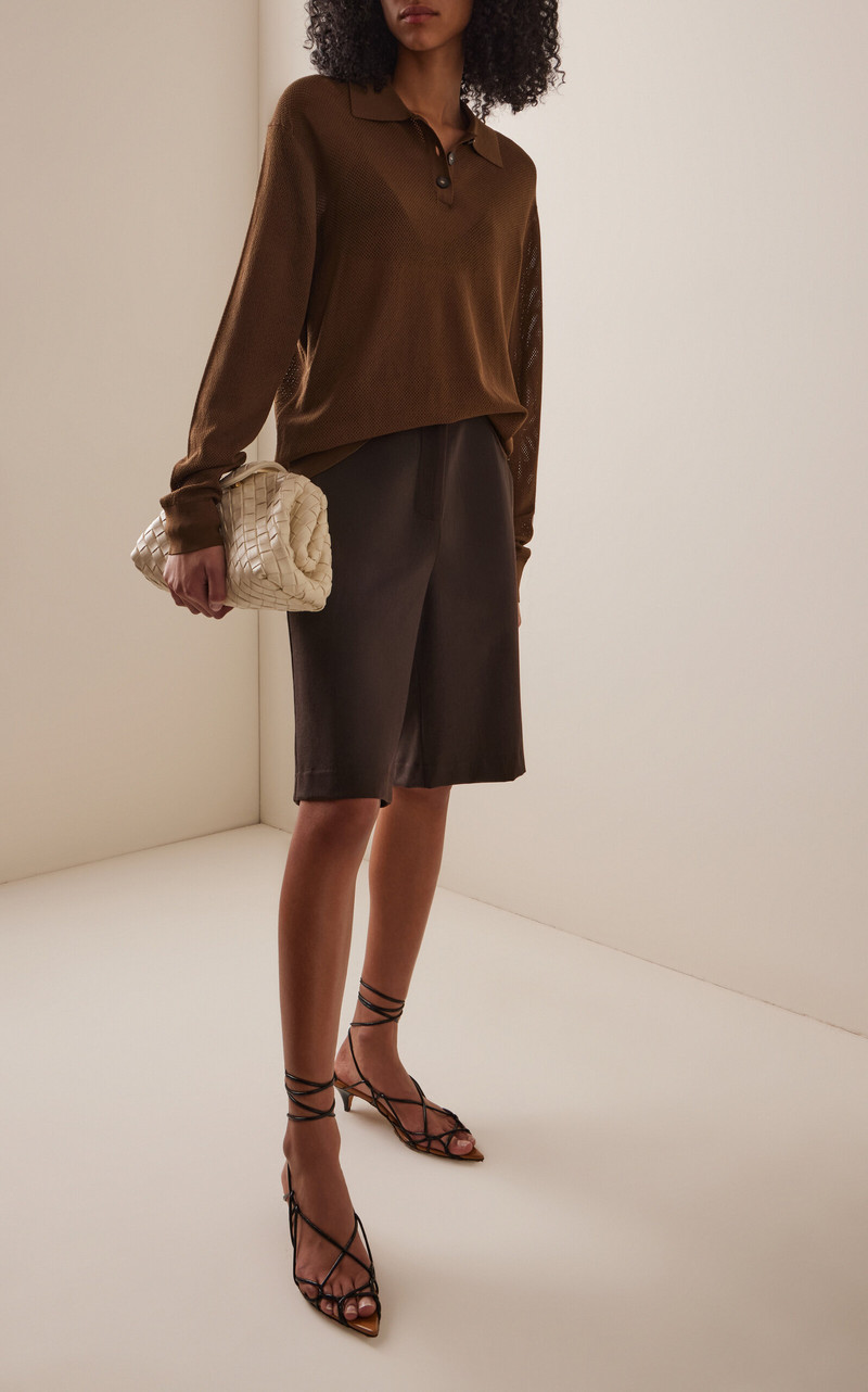 The . Garment Madison Knitted Polo Top green outlook