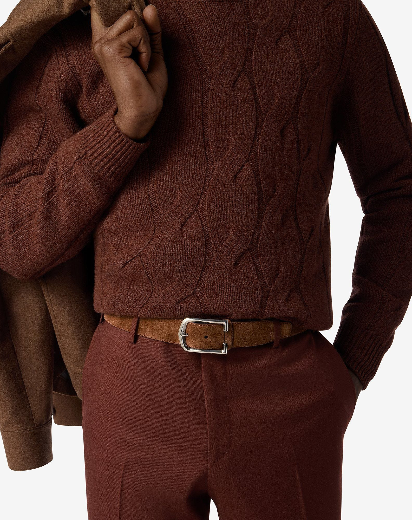 Dark brown suede belt - 2