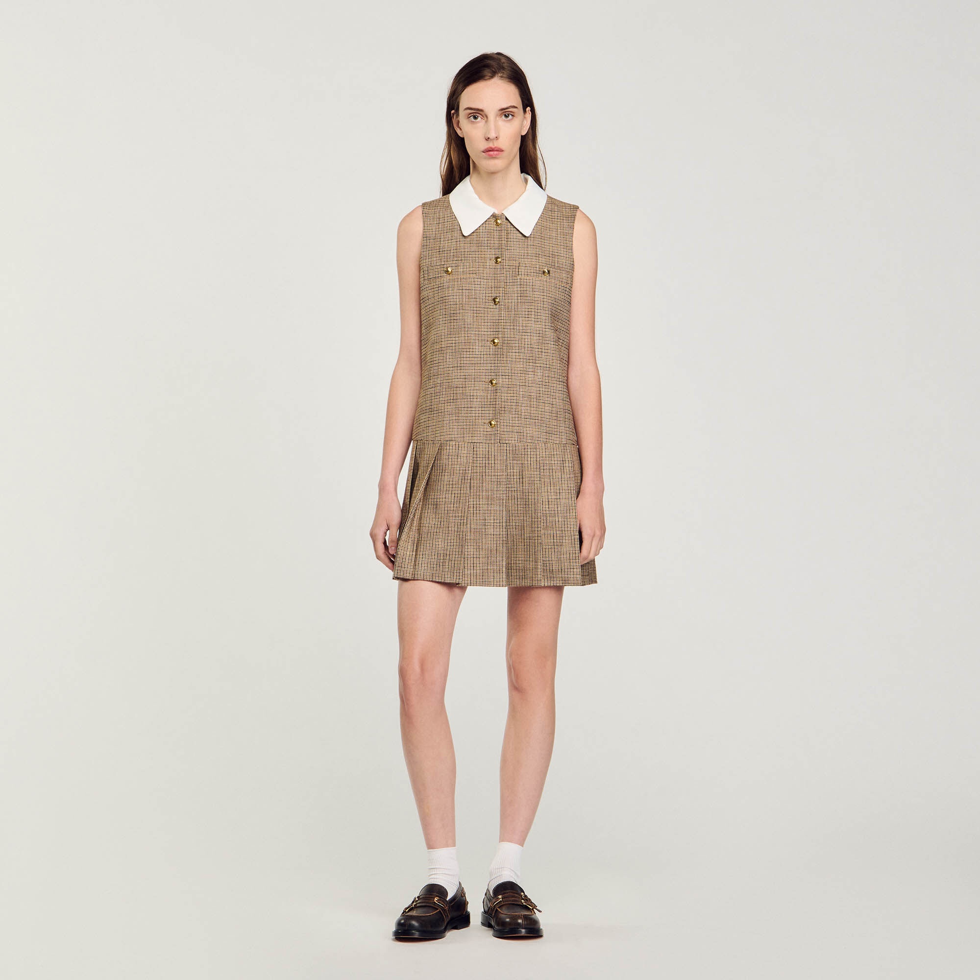 SHORT MICRO HOUNDSTOOTH DRESS - 3