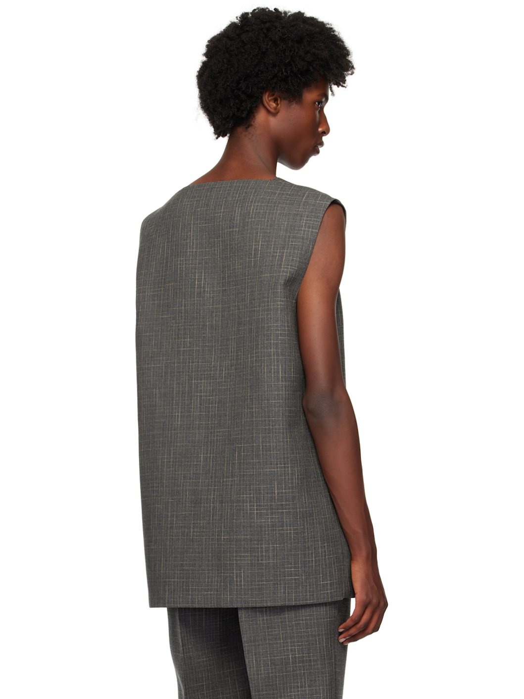 Gray Square Neck Tank Top - 3