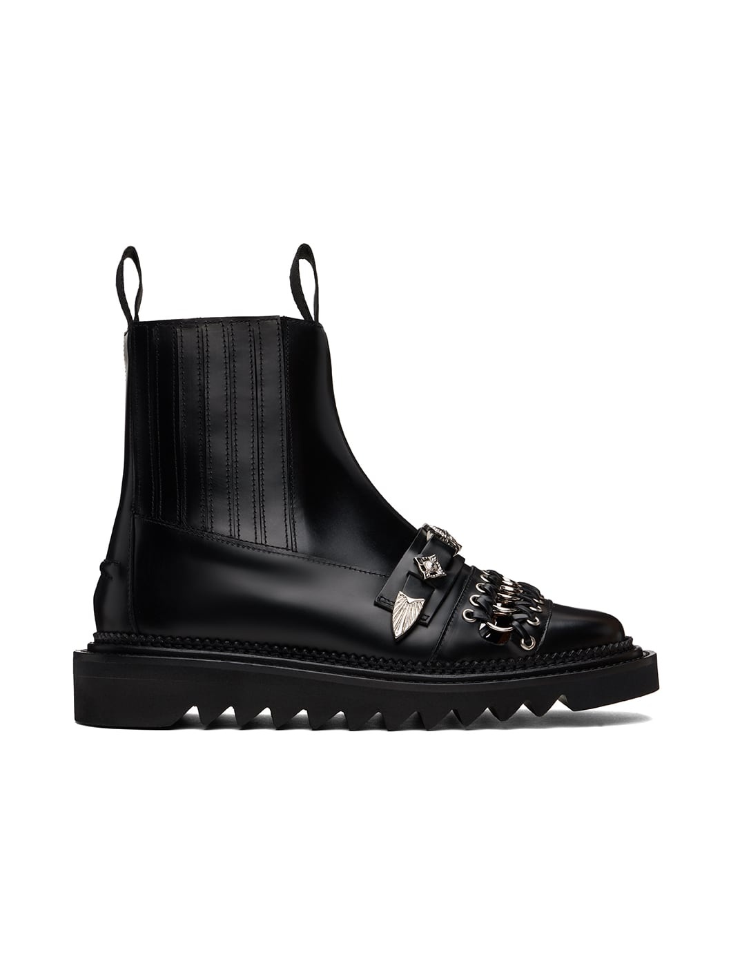 Black Leather Chelsea Boots - 1