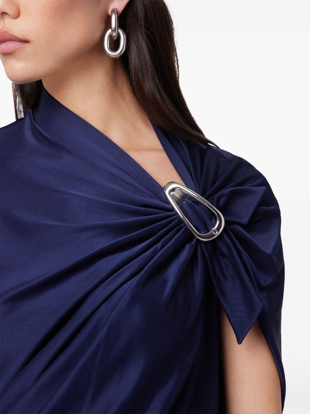 draped midi dress - 6