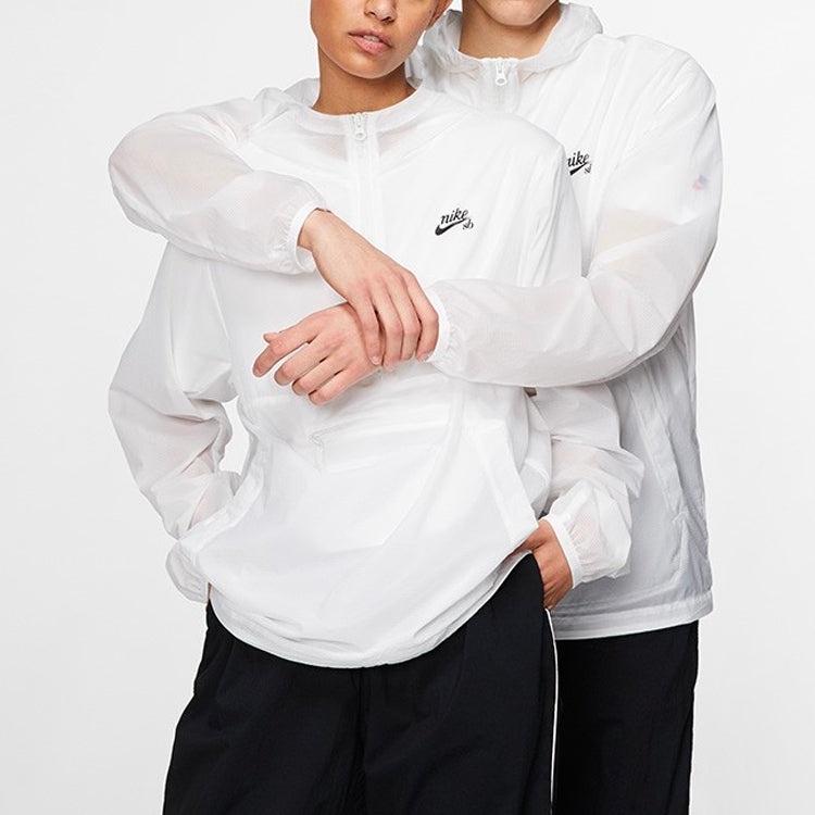 Nike SB Anorak Jacket Half Zipper ultra thin Athleisure Casual Sports White AO0297-100 - 3