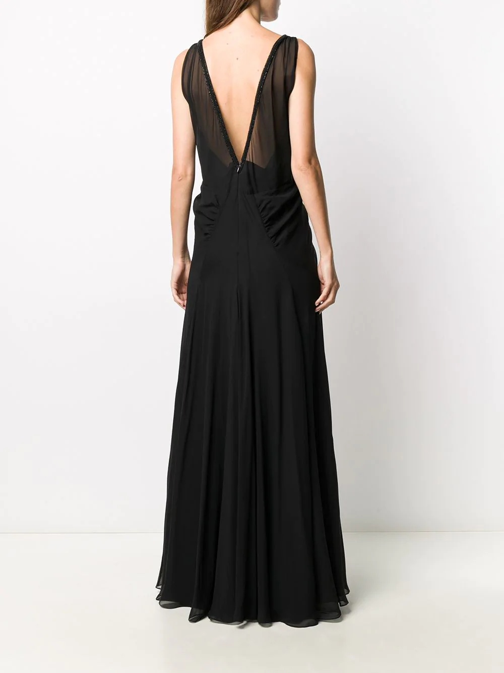 sheer panel gown - 4