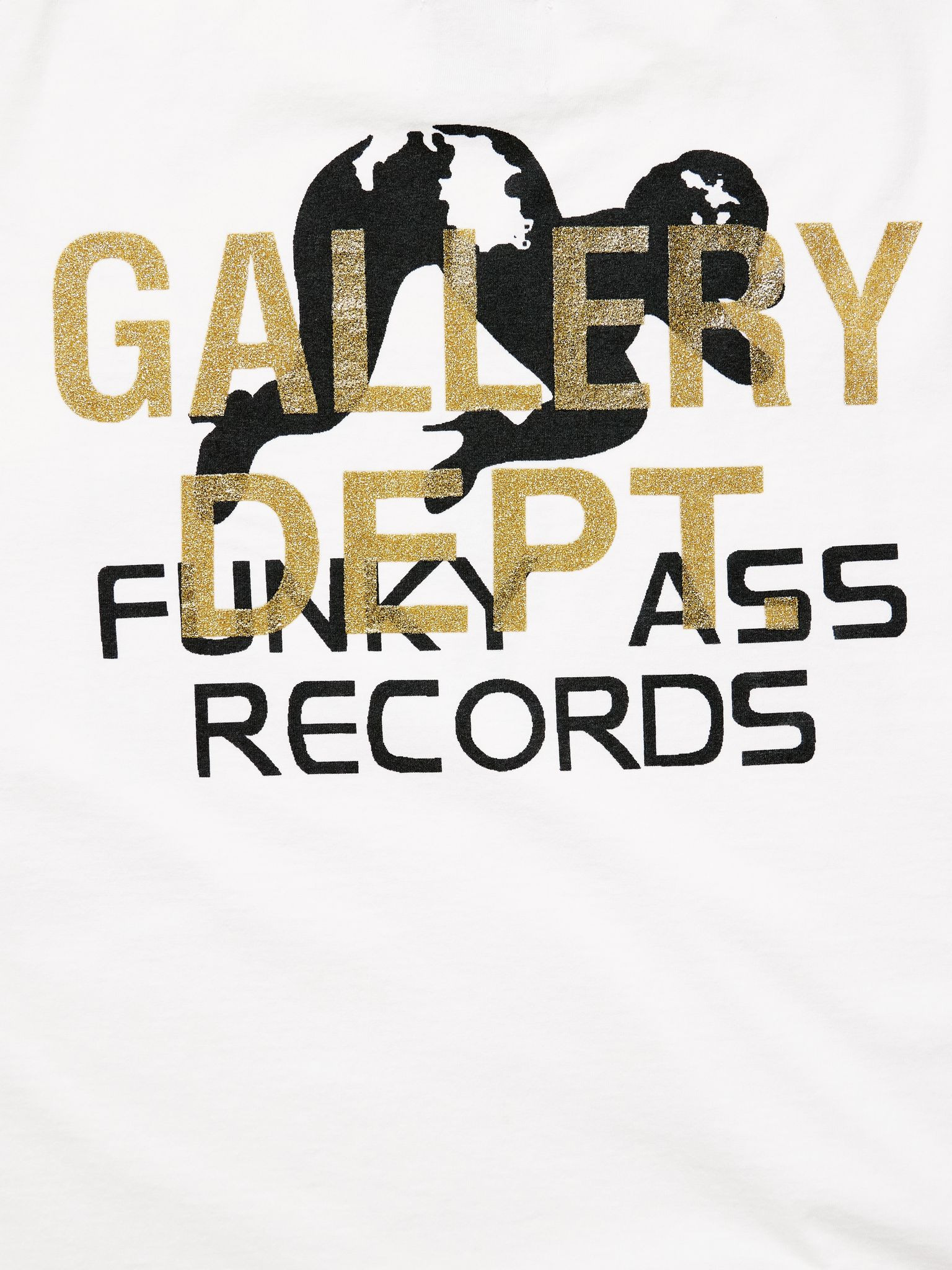 Funky Ass Records Glittered Printed Cotton-Jersey T-Shirt White - 5
