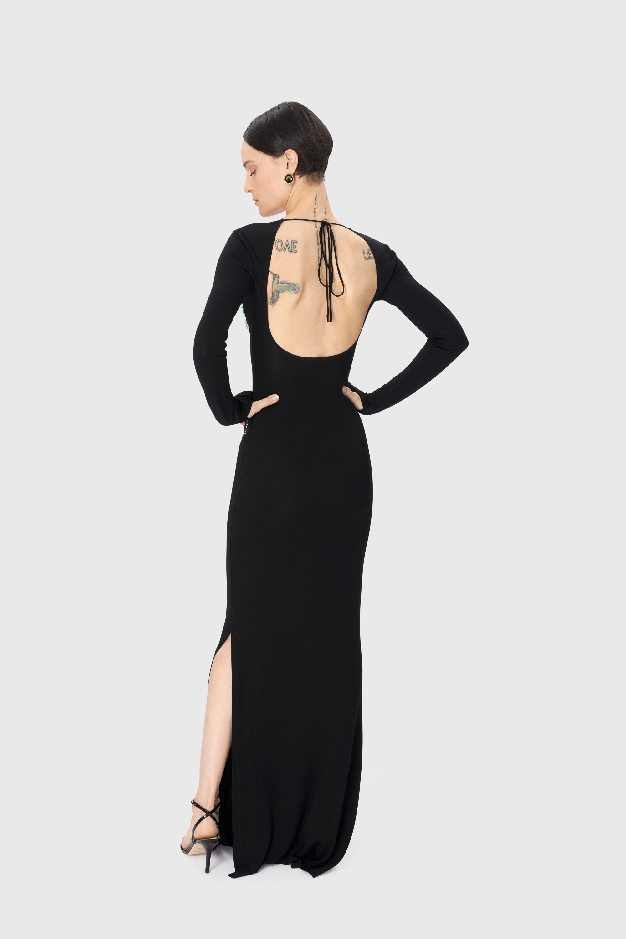 Regenerated Silk Scarves Long Fitted Dress - 4