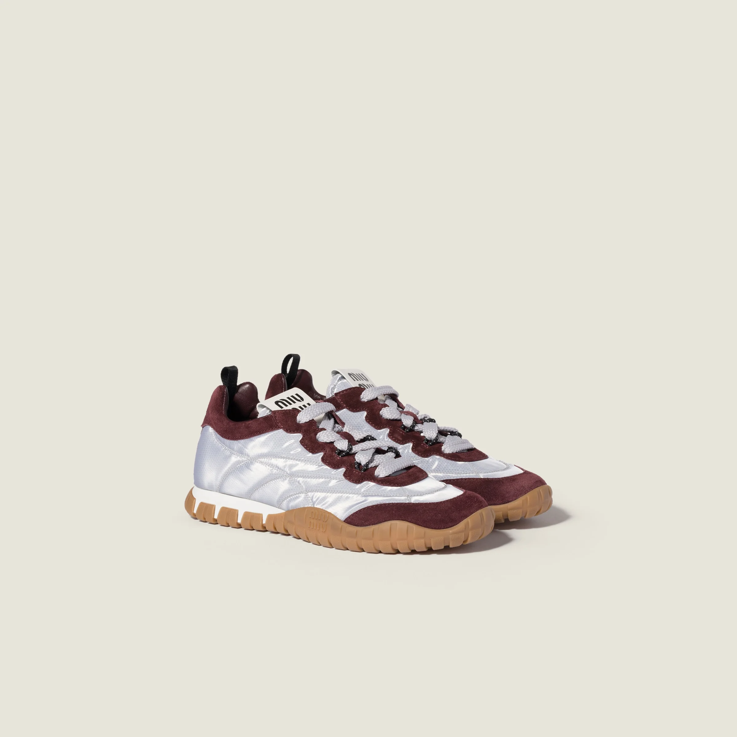 Tyre technical fabric and suede sneakers - 1
