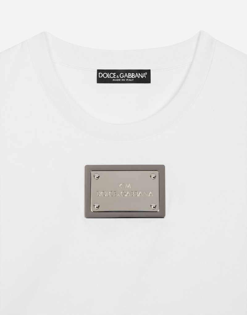 Cropped T-shirt with “KIM Dolce&Gabbana” tag 3