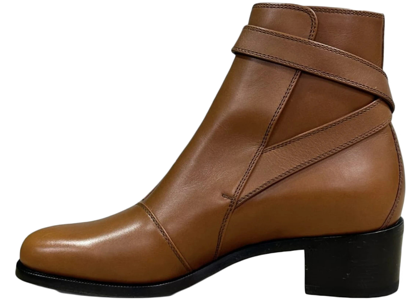 Gucci Buckled Ankle Leather Boot Brown - 2