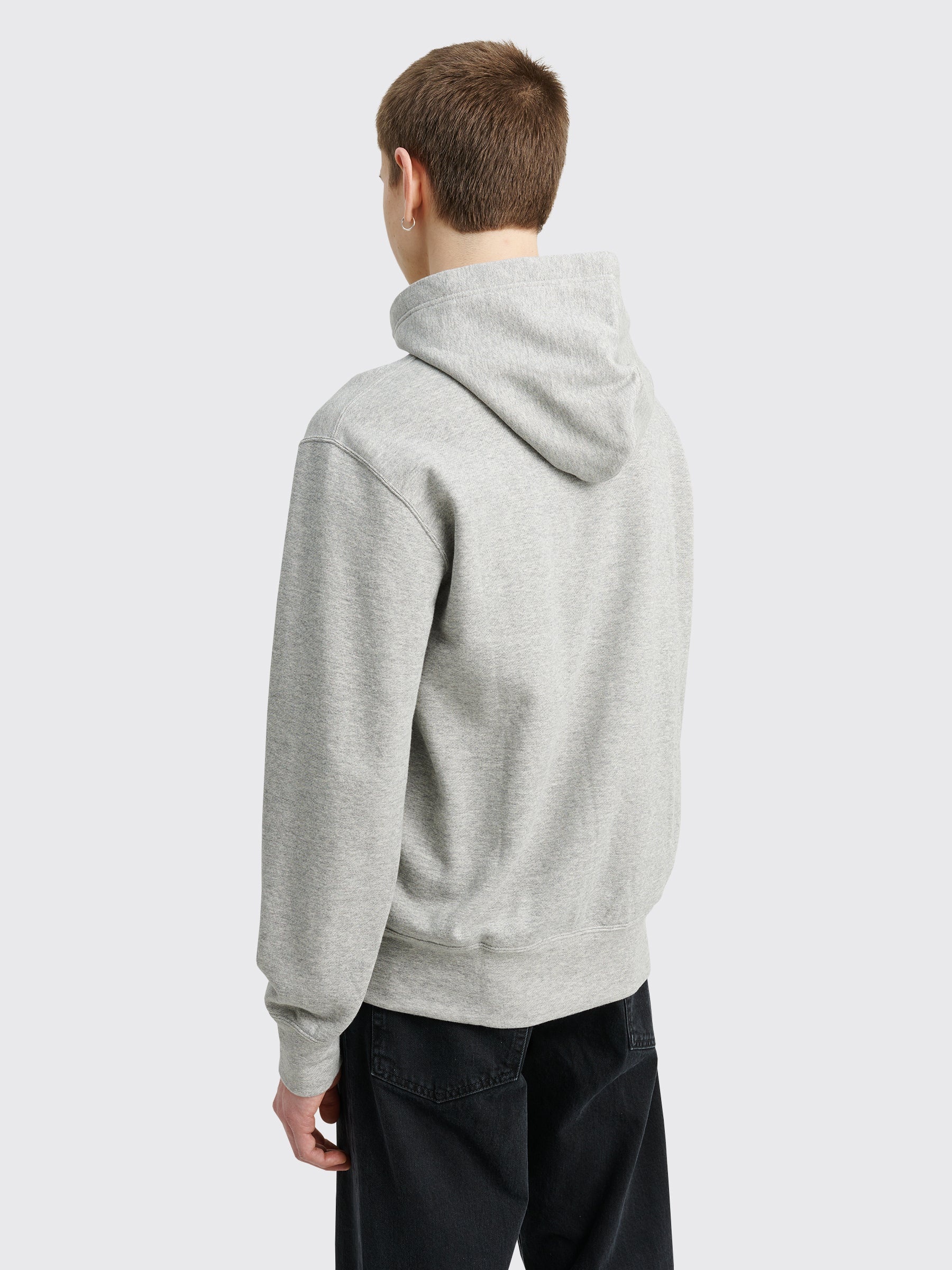 COMME DES GARÇONS PLAY SMALL HEART ZIP HOODED SWEATSHIRT GREY - 4