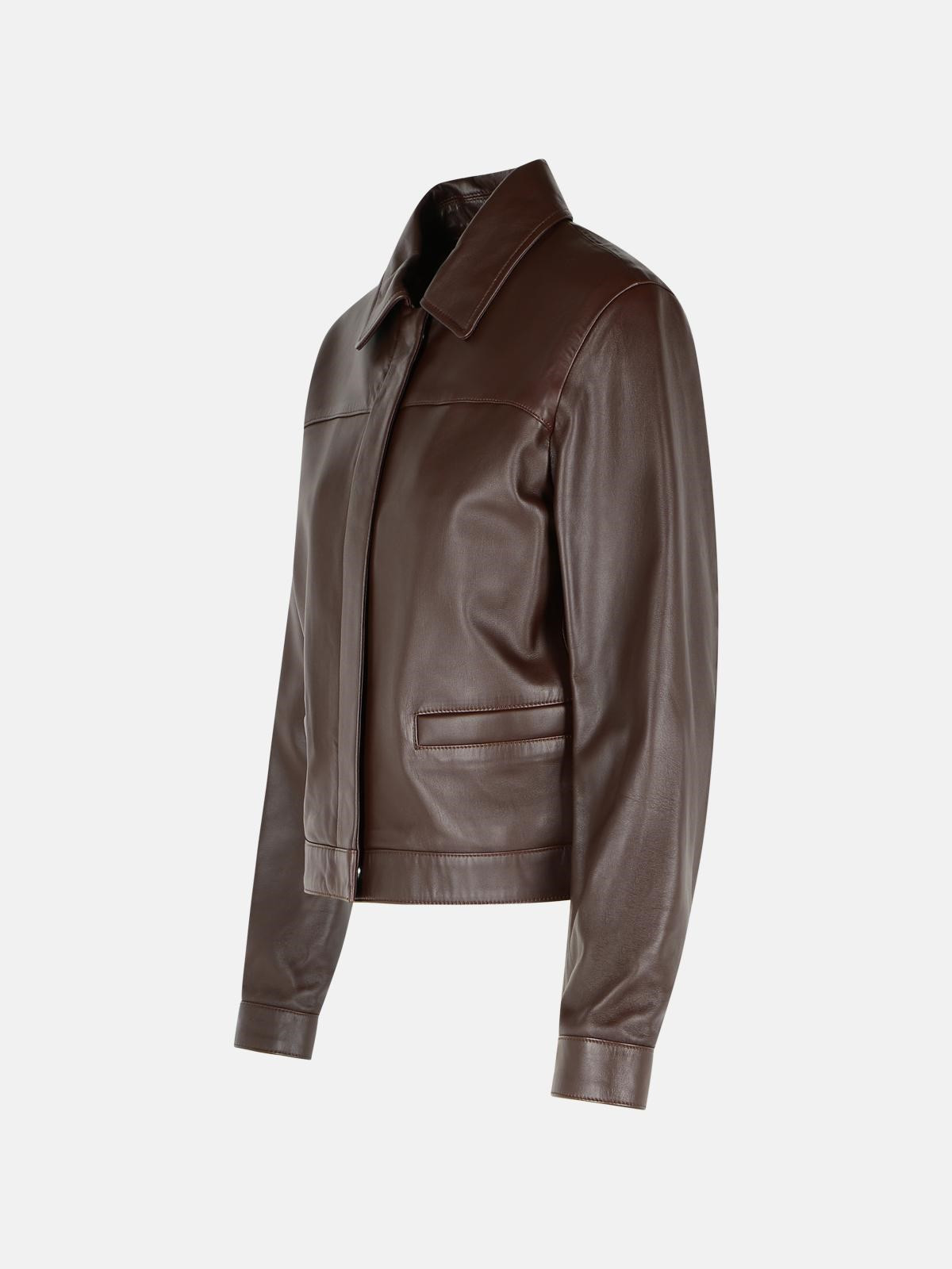 'ASCOT' BROWN LEATHER JACKET - 2