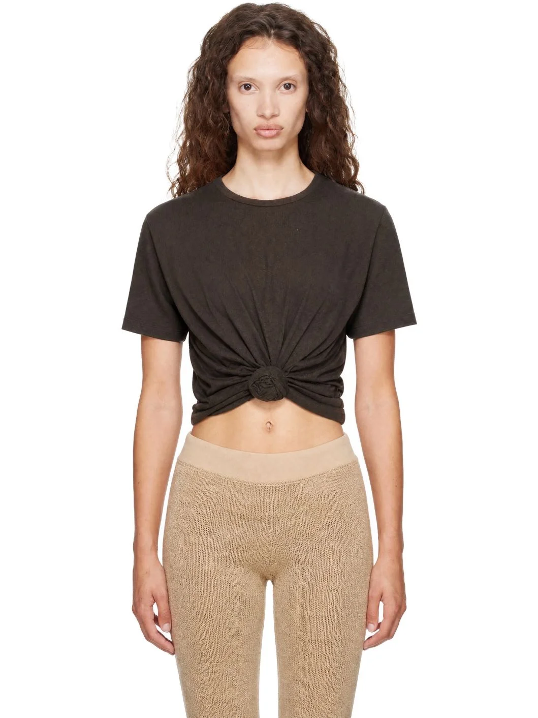 Gray Knotted T-Shirt - 1