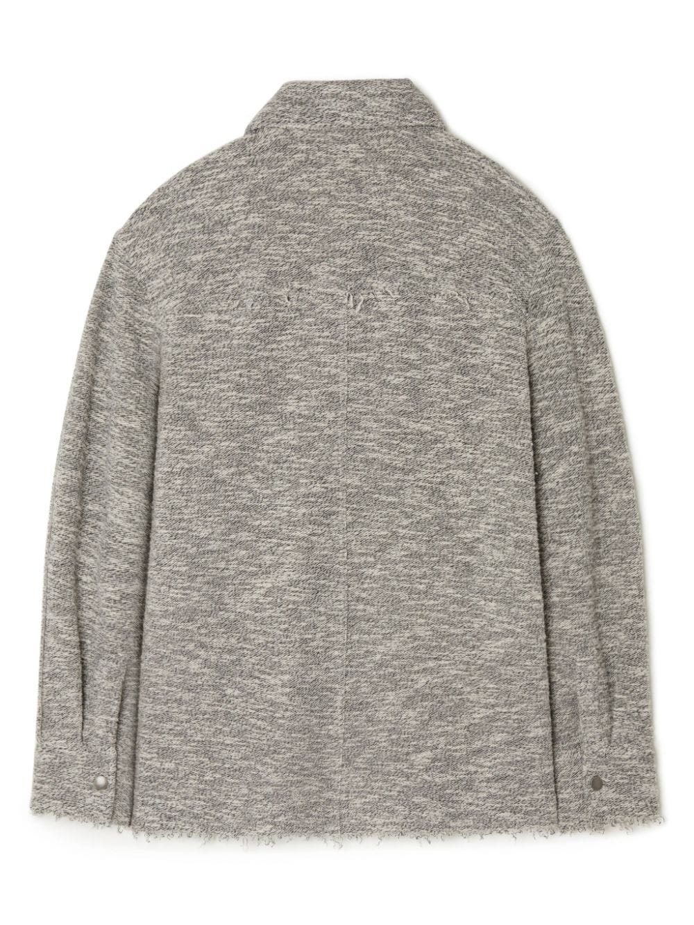raw-edge mÃ©lange cotton overshirt - 7