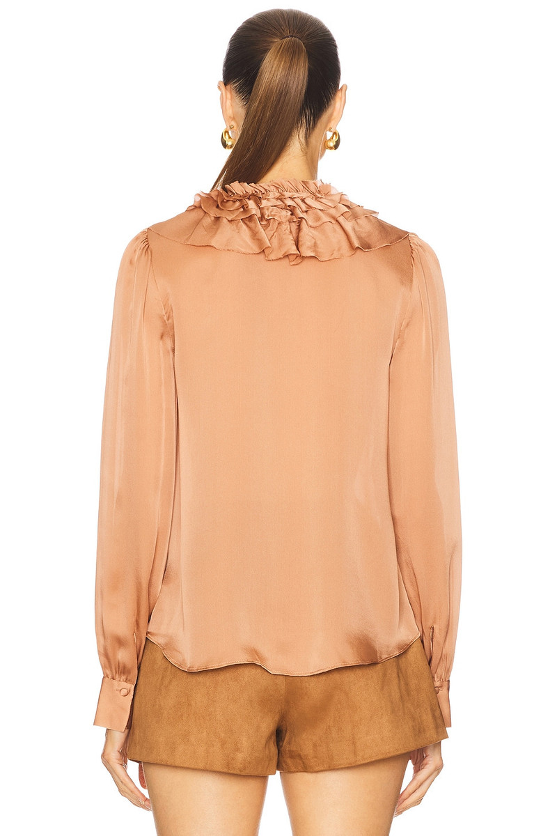 ULLA JOHNSON Rouen Silk Ruffle Blouse outlook