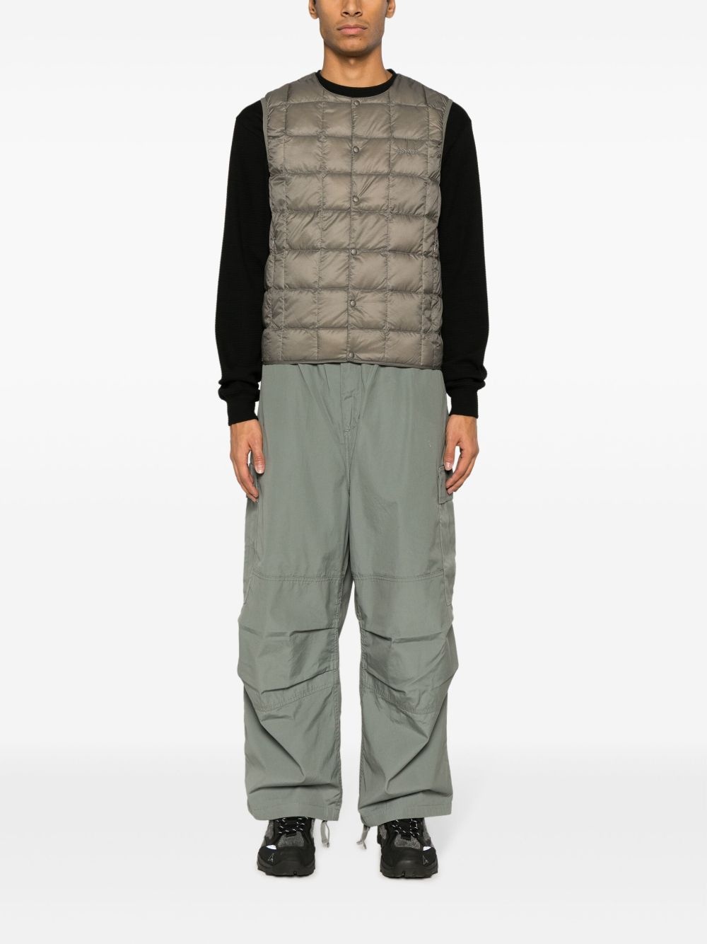 logo-embroidered padded gilet - 2