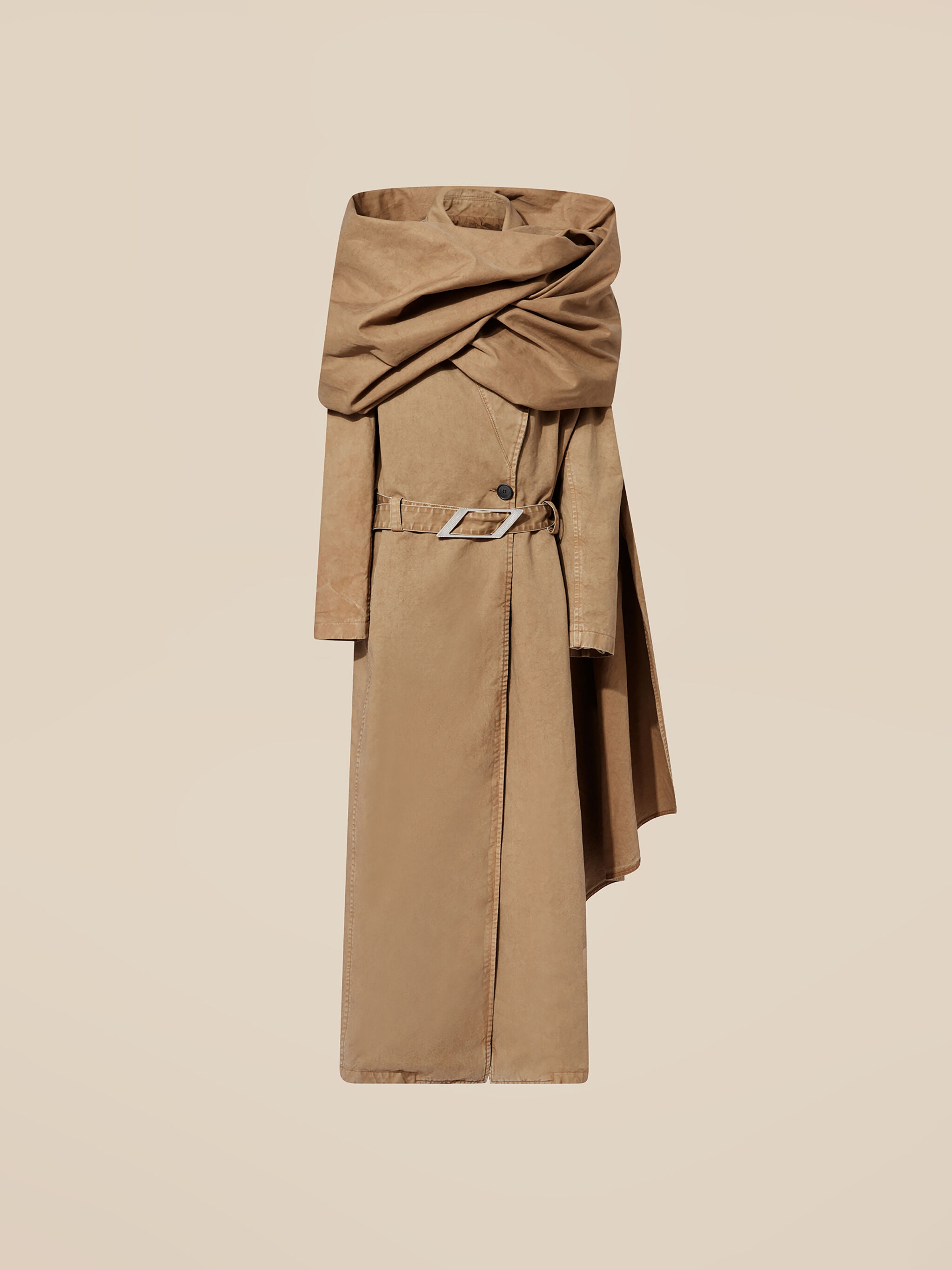 KHAKI LONG COAT - 1