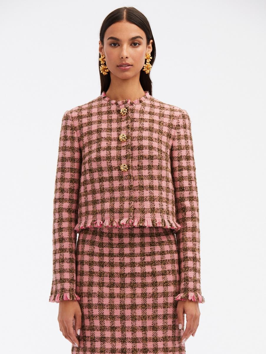 CHECKERED TWEED JACKET - 1