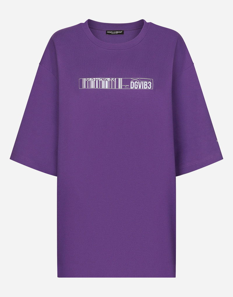 Short-sleeved T-shirt in cotton jersey with DGVIB3 print 2