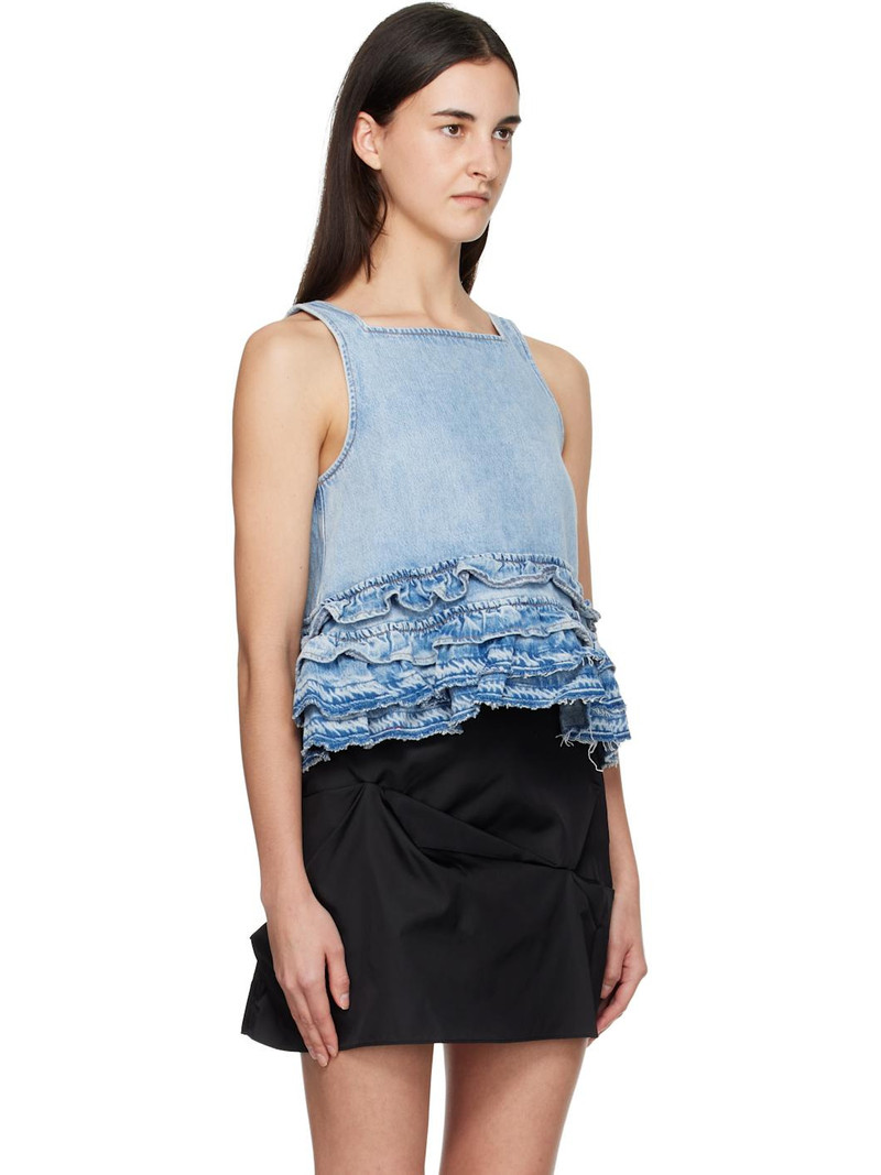 Blue Frill Denim Tank Top 2