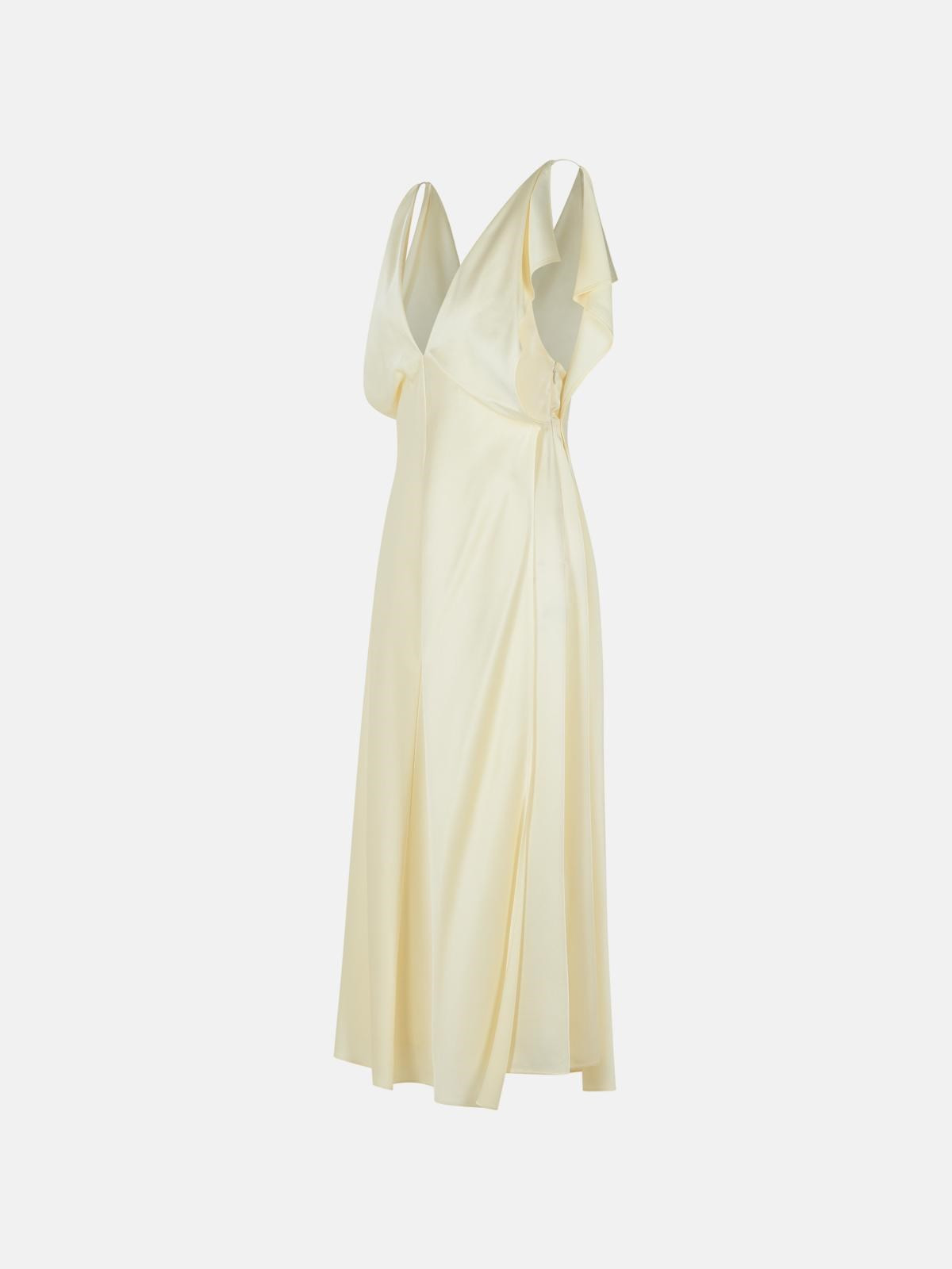 IVORY VISCOSE BLEND DRESS - 2