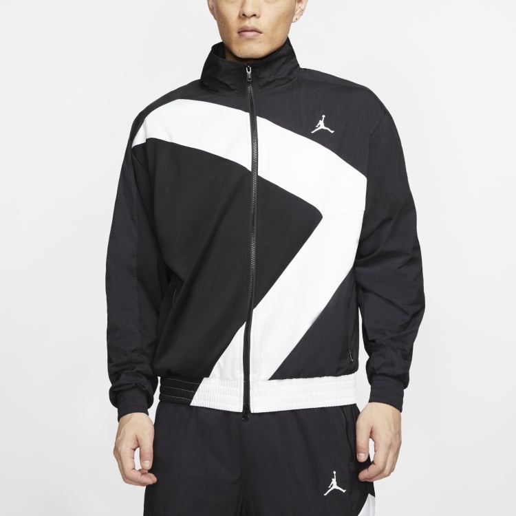 Air Jordan Wings Diamond Retro Sports Running Training Stand Collar Jacket Black CI7916-010 - 3