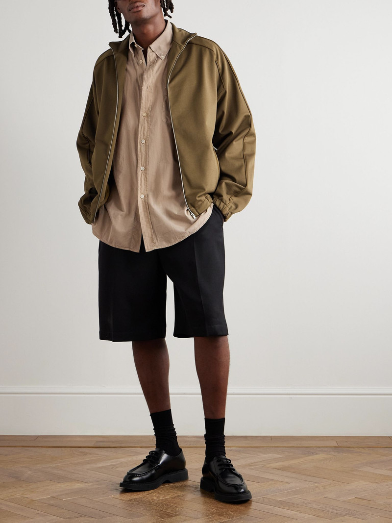 Jil Sander Oversized Cotton-Blend Jersey Zip-Up Sweatshirt Brown outlook