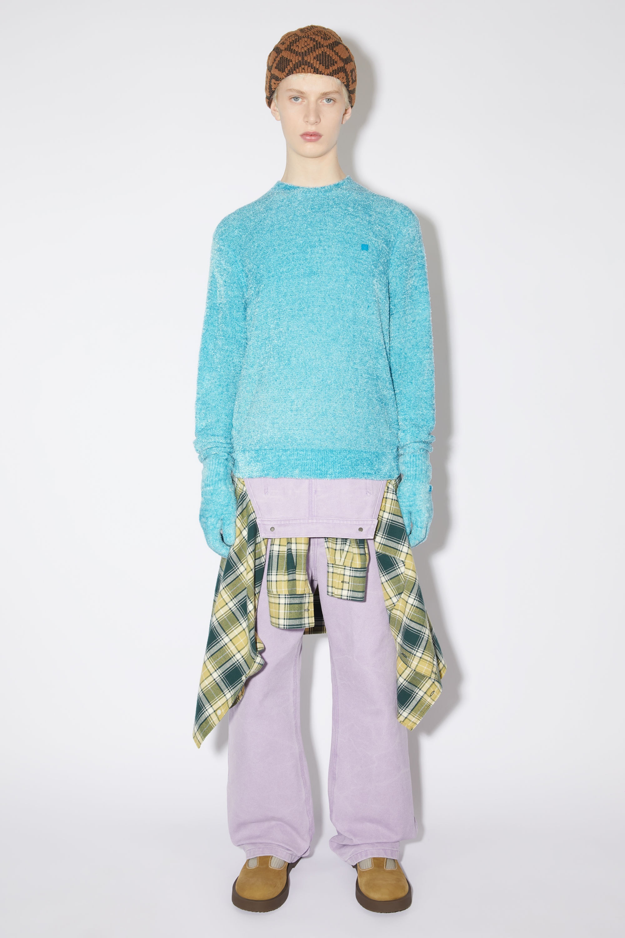 Textured gloves - Teal blue - 3