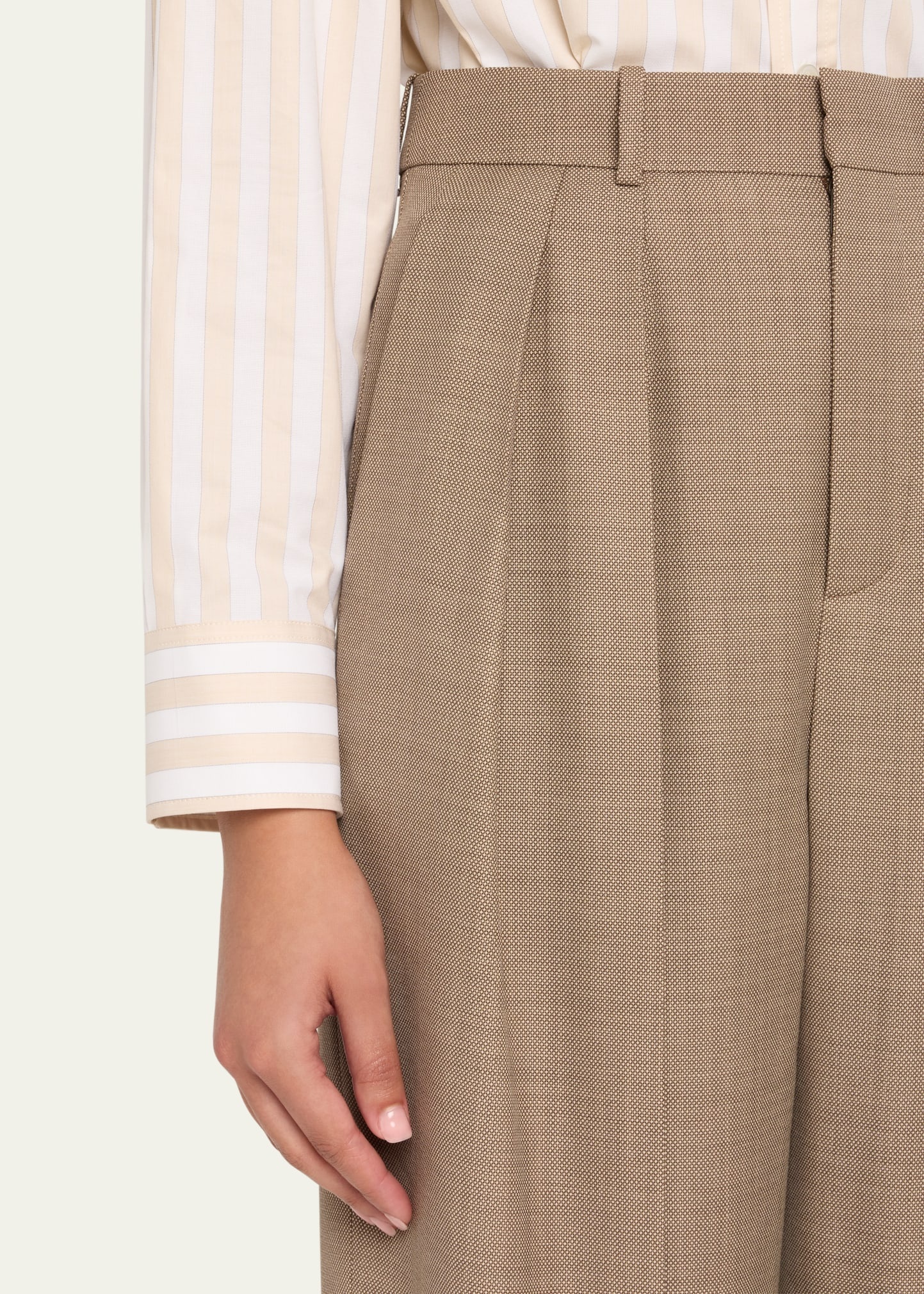 Pleated High Waisted Trousers - 5