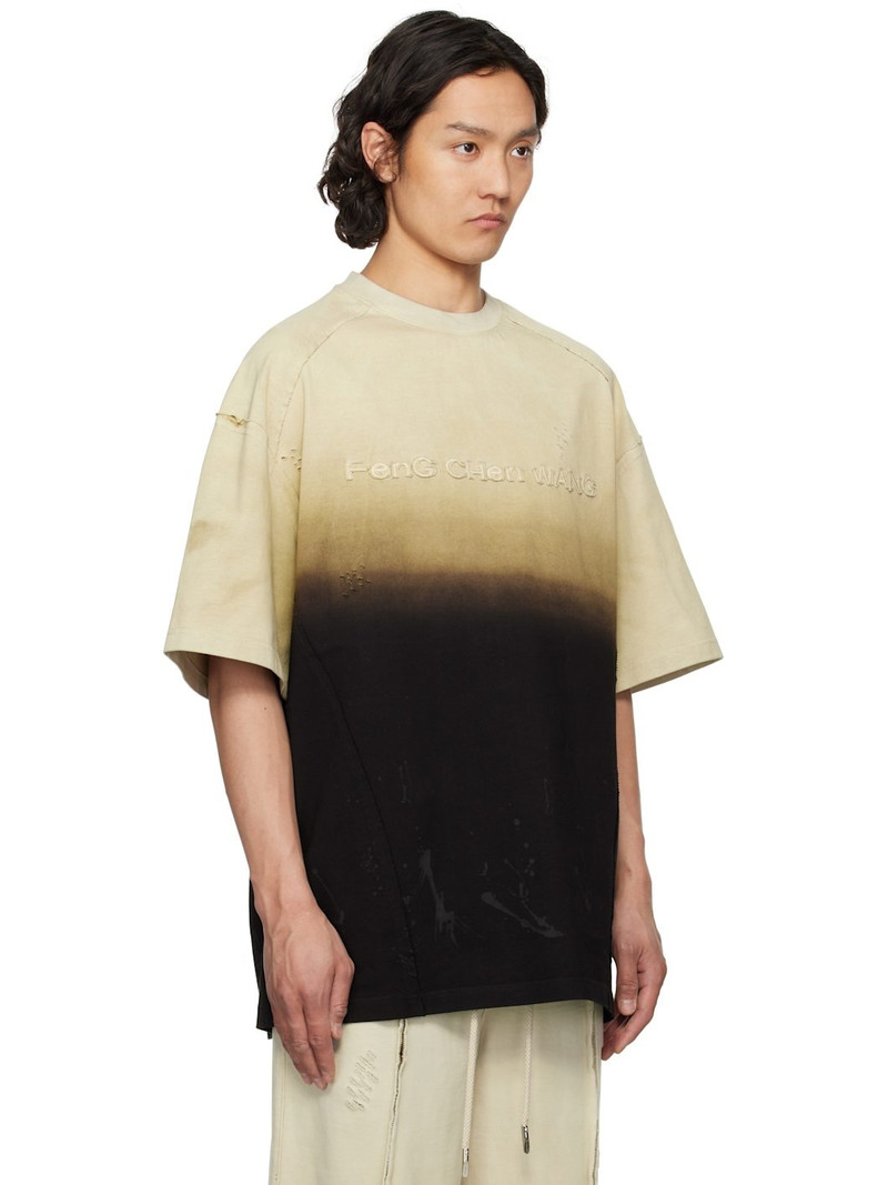Beige & Black Gradient T-shirt 2