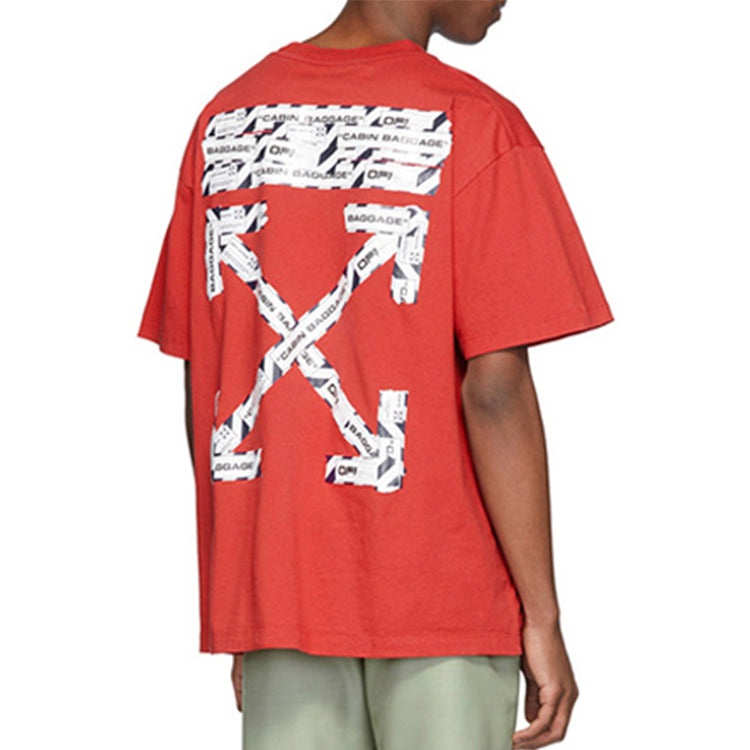 Off-White SS20 Airport Tape Print For Men Red OMAA038S201850032088 - 4