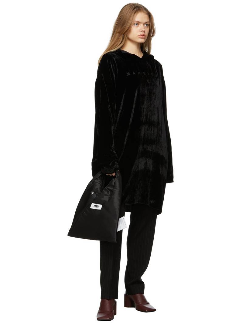 MM6 Maison Margiela Black Straight Leg Pinstripe Trousers outlook