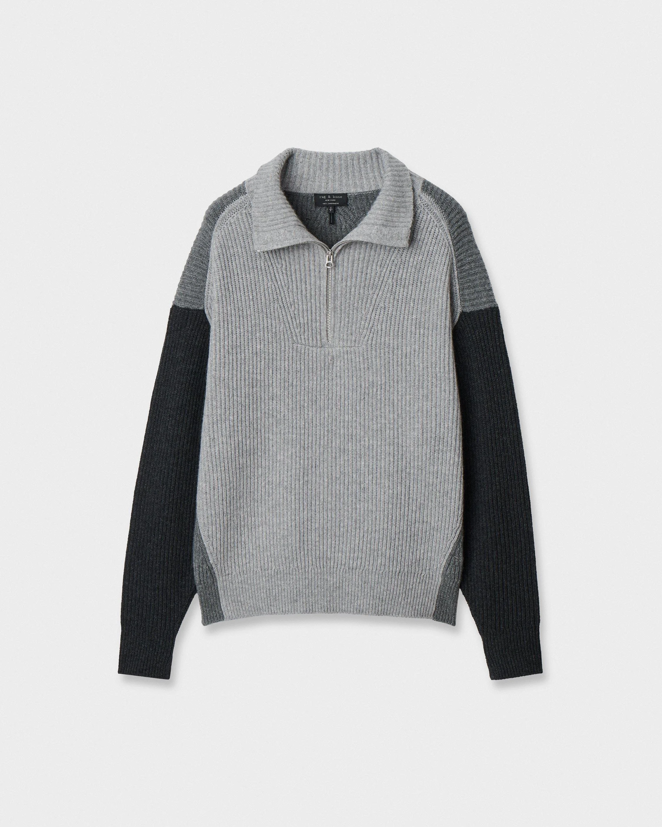 Gigi Cashmere Colorblock Half-Zip - 1