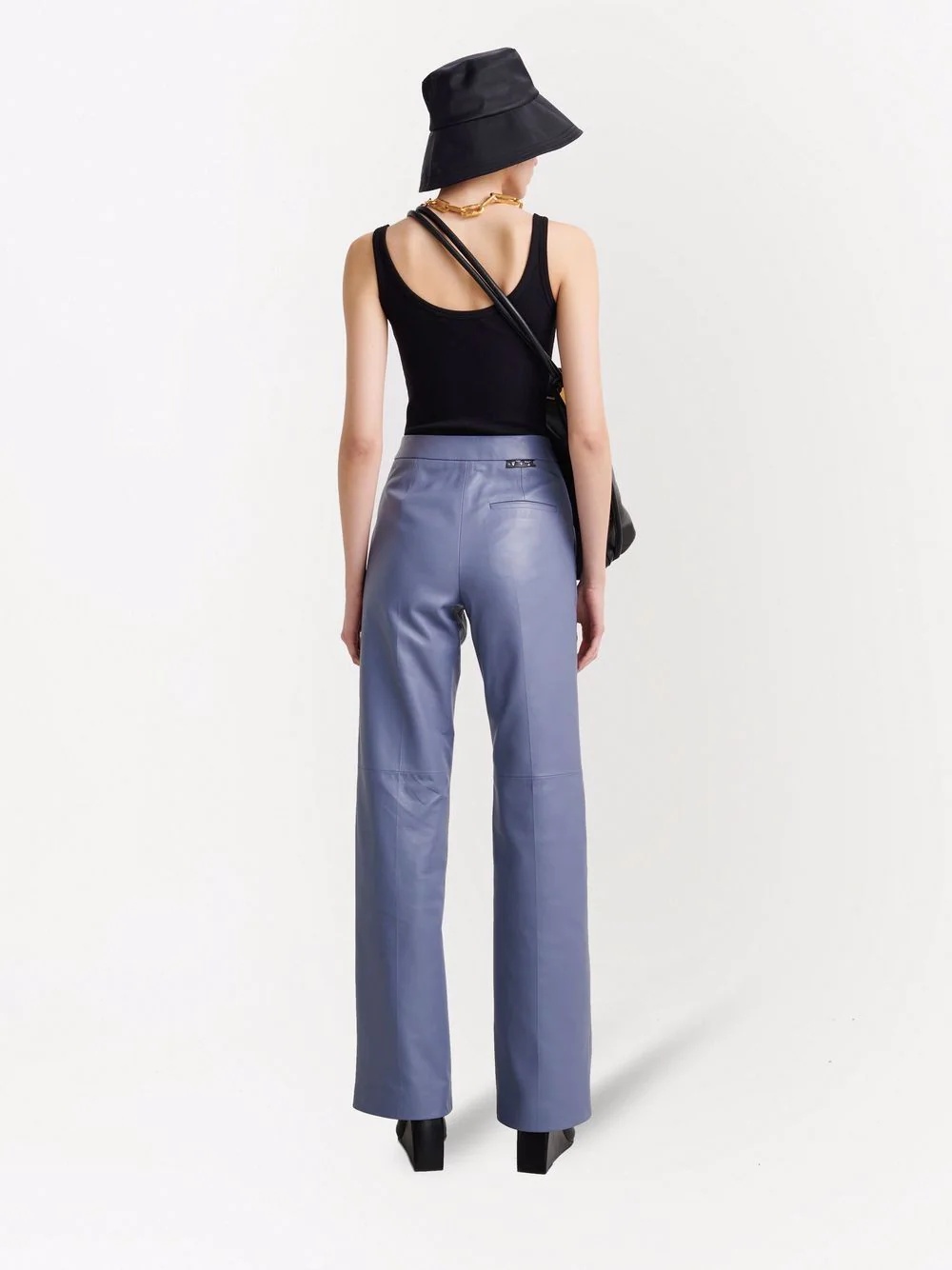 snap split flared trousers - 4