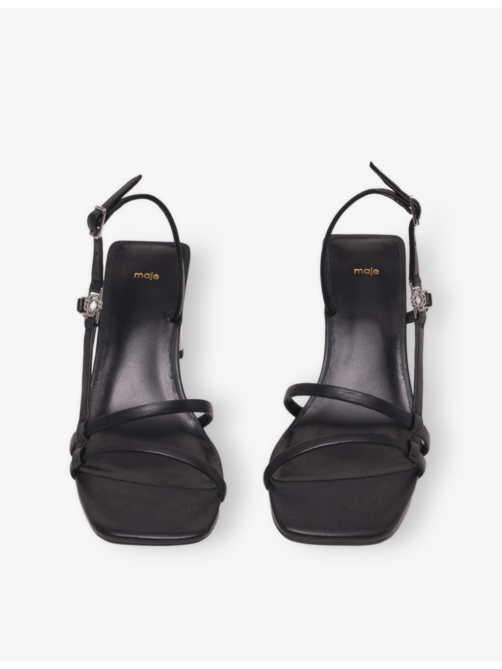 Square-Toe Leather Heeled Sandals - 2