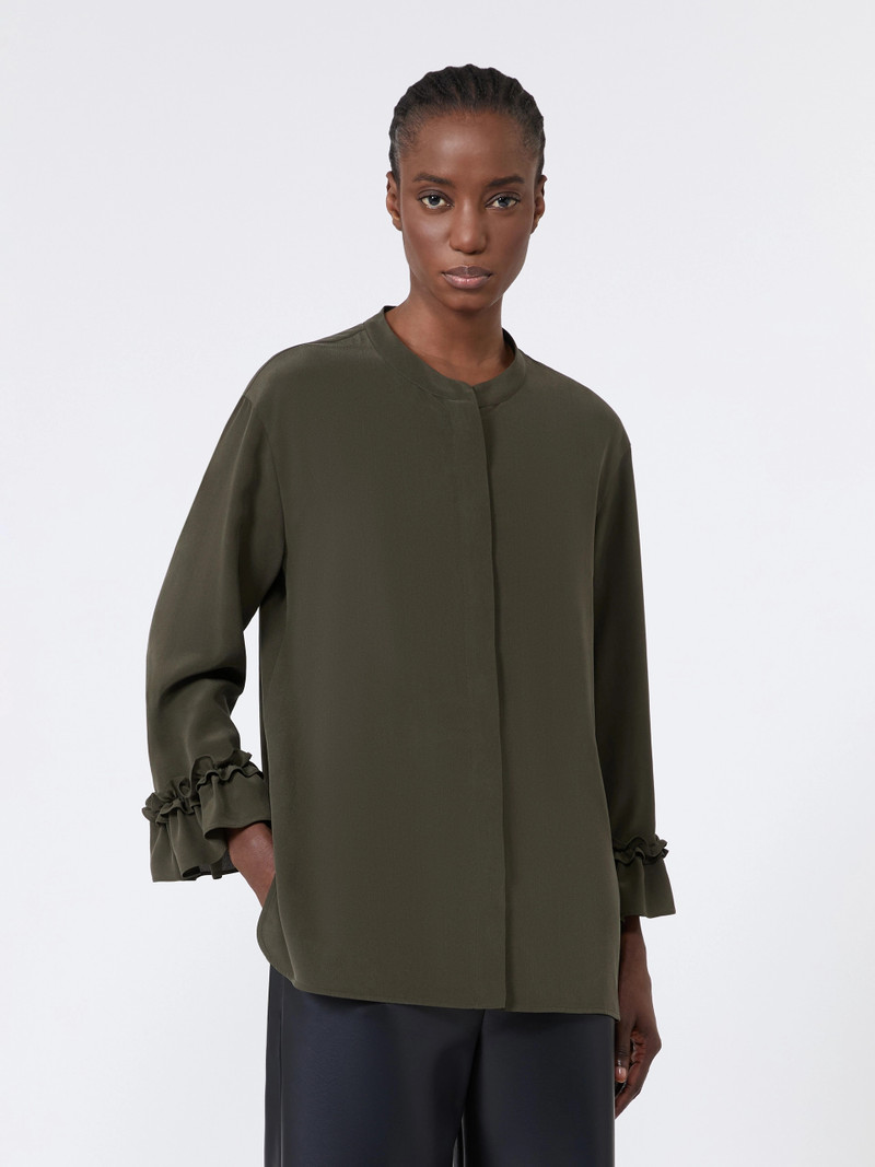 FIABE Silk crêpe de Chine shirt - KAKI 3
