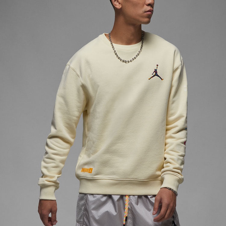 Air jordan logo sweatshirt 'Cream' FB7658-113 - 4
