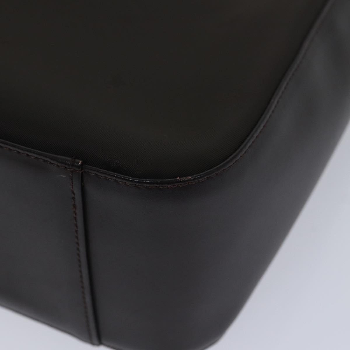 Burberry Hand Bag Nylon Leather Brown Silver - 10