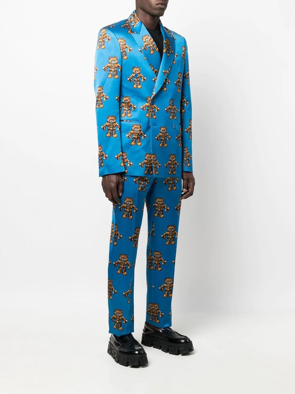 teddy bear-motif peak-lapels single-breasted suit - 3