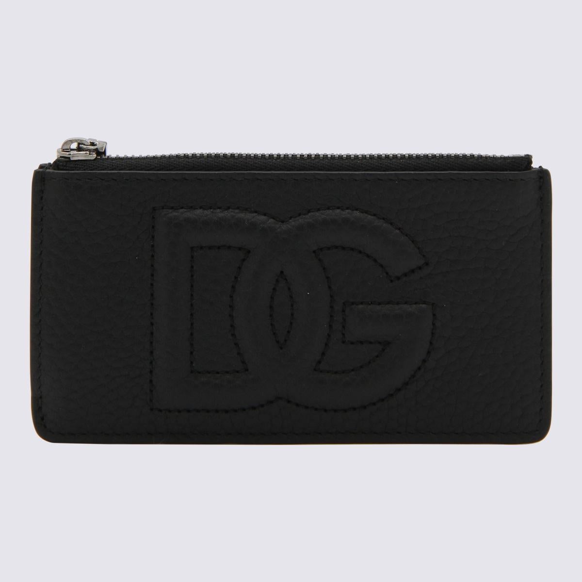 DOLCE & GABBANA BLACK CALF LEATHER CARDHOLDER - 1