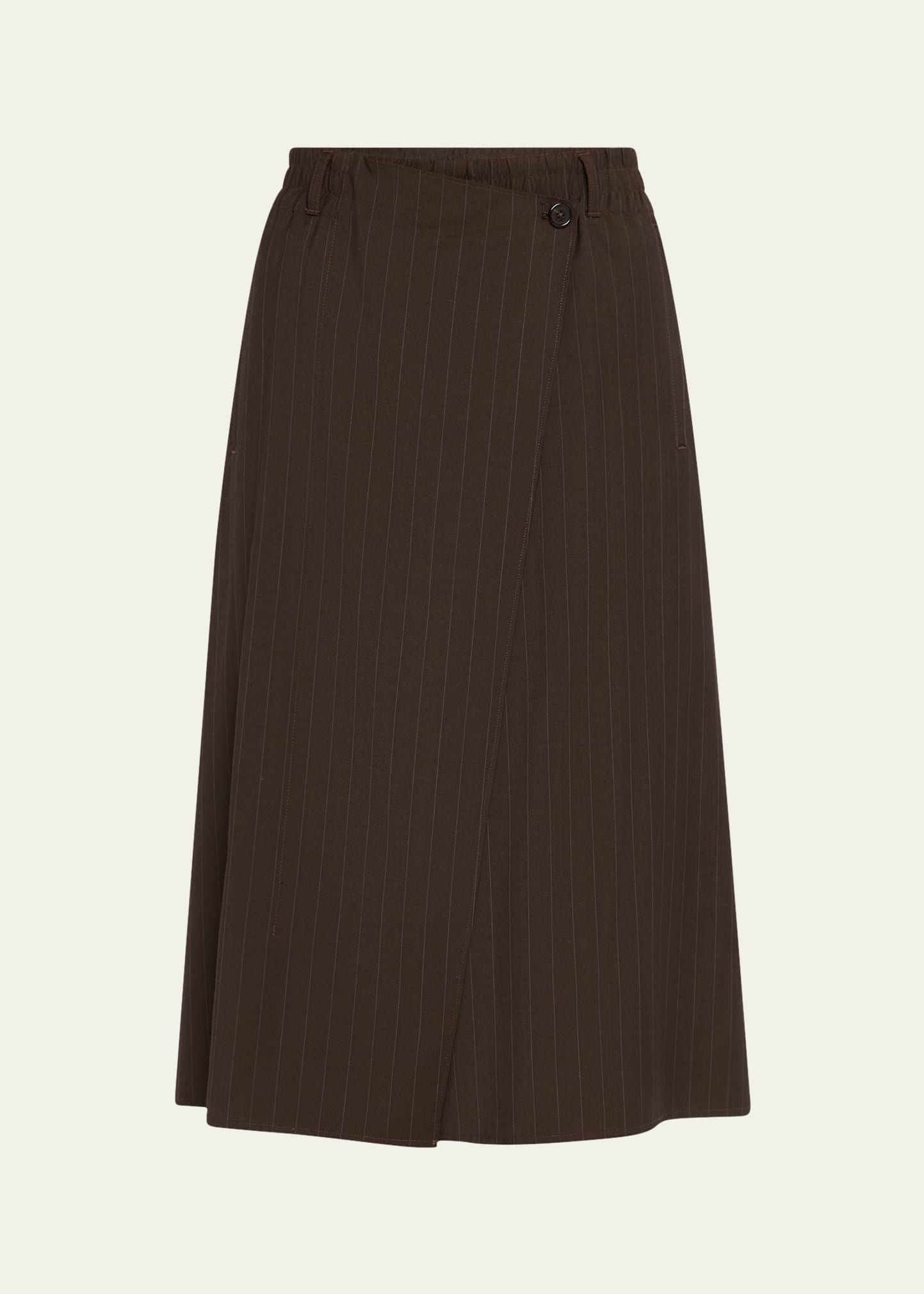 Pinstripe Wrap Shorts - 1